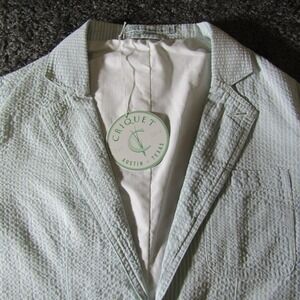 Criquet Suit Jacket Mens XL Seersucker Pimm's Cup Blazer Sport Coat Casual